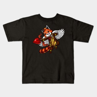 Red Panda Bear Cupid Kids T-Shirt